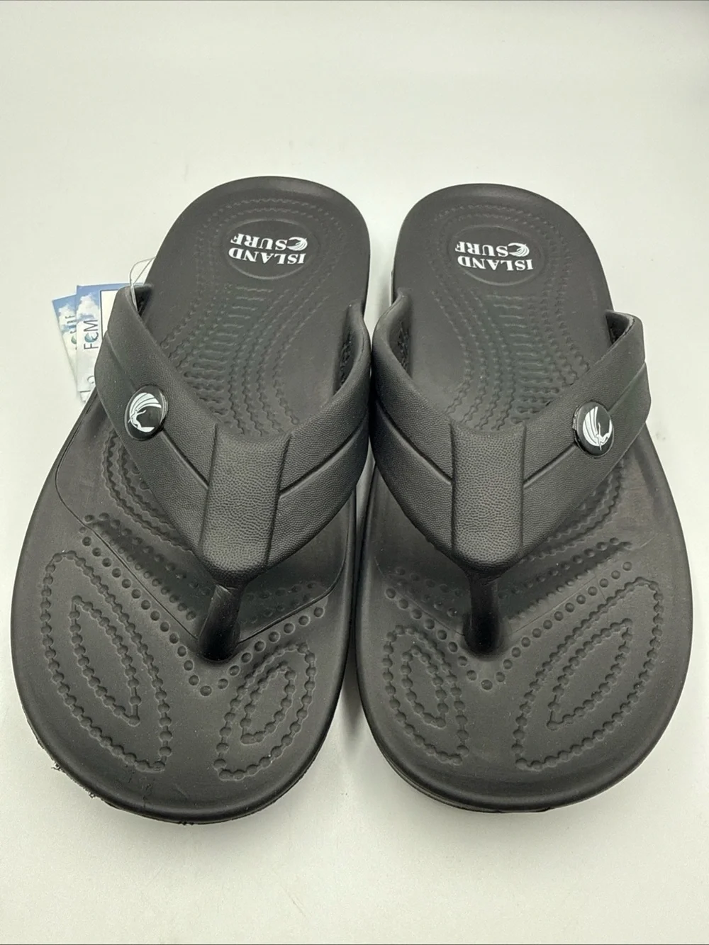 Island Surf  Women’s Black Comfort Flip Flops Thong Sandals Size7